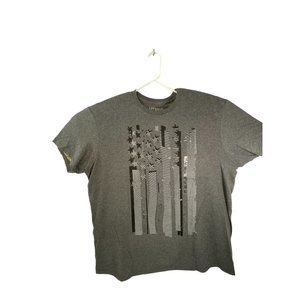 Men's USA Flag Grey Glitched Freedom Tee XL